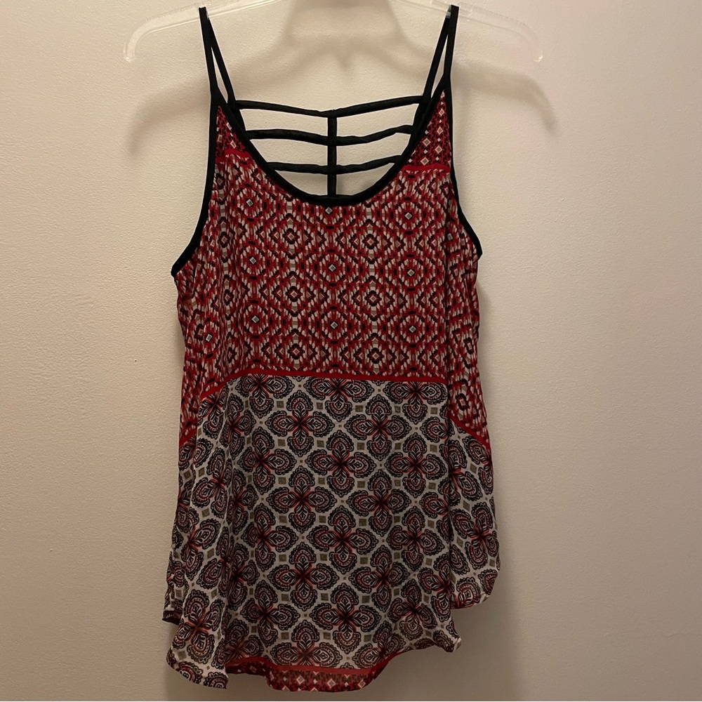 A. Byer - Red Print Tank Top - Women’s Large